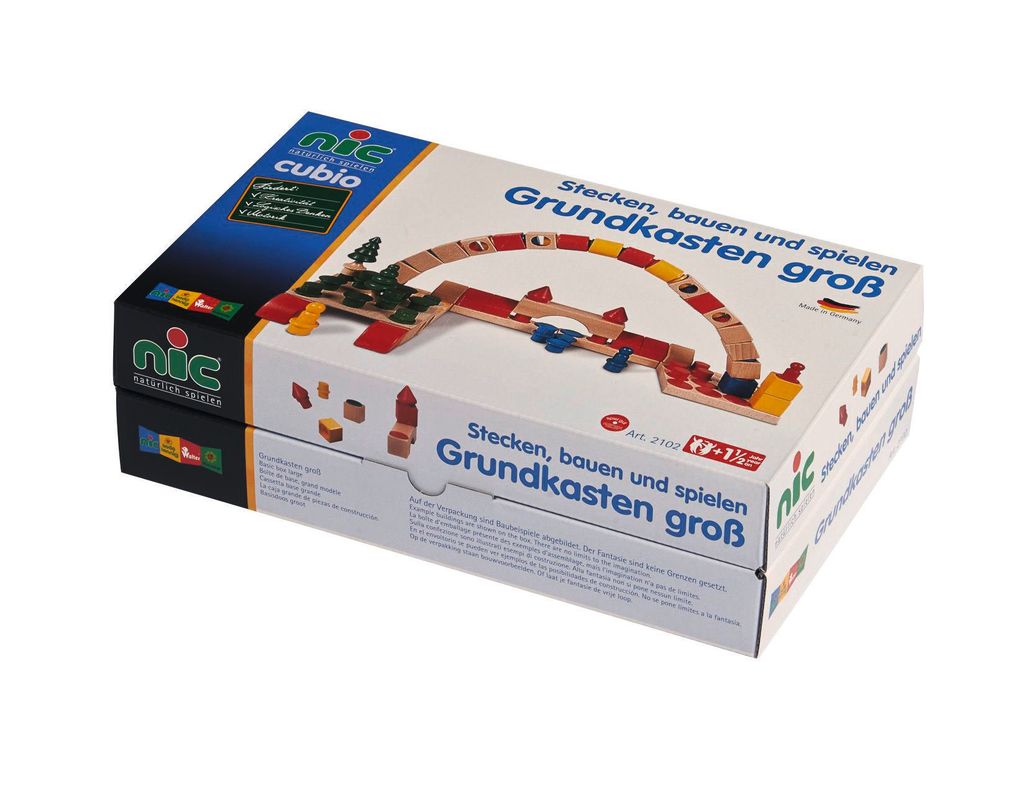 nic Holzspielzeug Basic Box, große Aufbewahrungsbox für Kinder