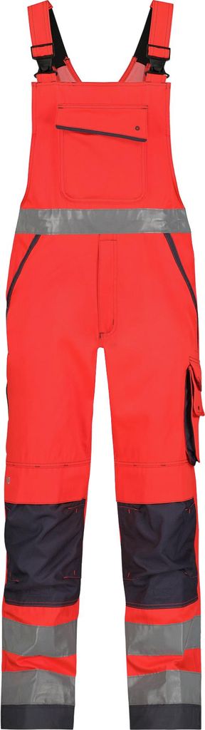 Dassy Warnschutz Latzhose Malmedy 400156 PESCO74 PLUS Gr. 56 neonrot/zementgrau