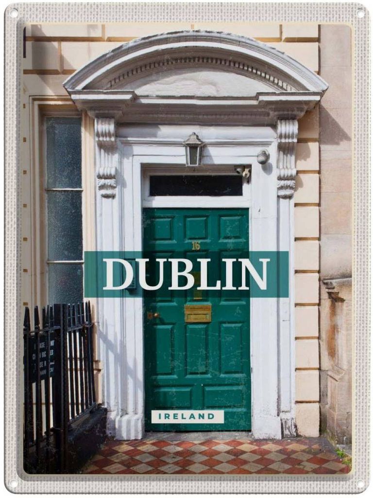 vianmo Blechschild 40x30 cm Dublin IrelandStadt Bildmotiv Reisemotiv Abenteuer Reisen Straße Stadt Urlaub