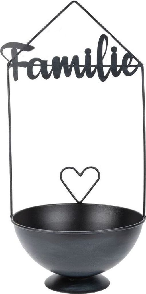 Dekoschale aus Metall „Familie“ in Schwarz und Rostbraun Wählbar, Ø 20 cm, Höhe 40 cm | Runde Schale | Metallschale | Schale aus Metall, Far...