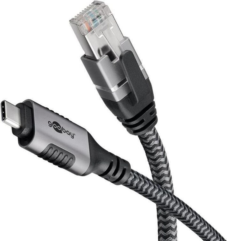 Goobay Ethernet-Kabel USB-C 3.1 auf RJ45, SuperSpeed 1 Gbit/s, Thunderbolt 3 kompatibel, FTP - Länge: 5,0 m