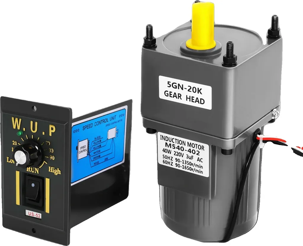 Motore con Riduttore 40W per Fai-da-Te e Automazione - 0-1400 Giri