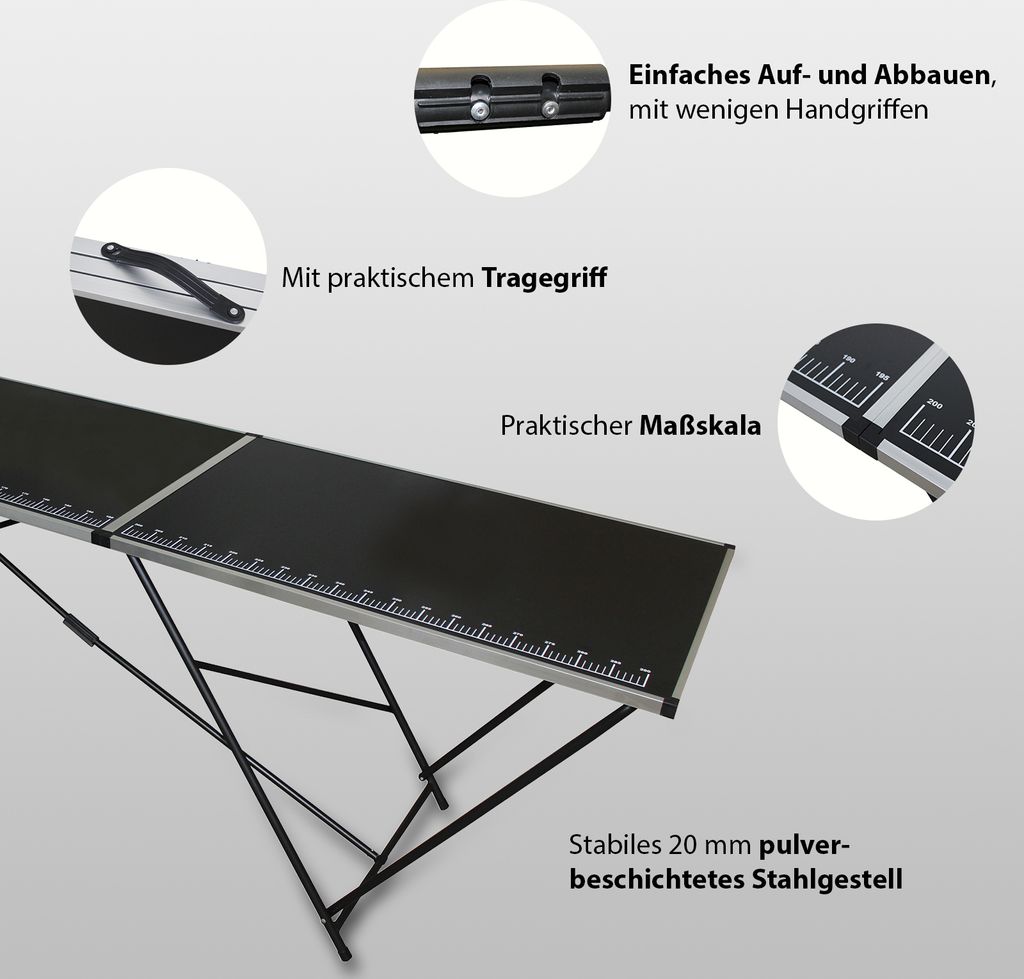 Tapeziertisch Alu Flohmarkttisch 300x60 cm Klapptisch Produktbild 5