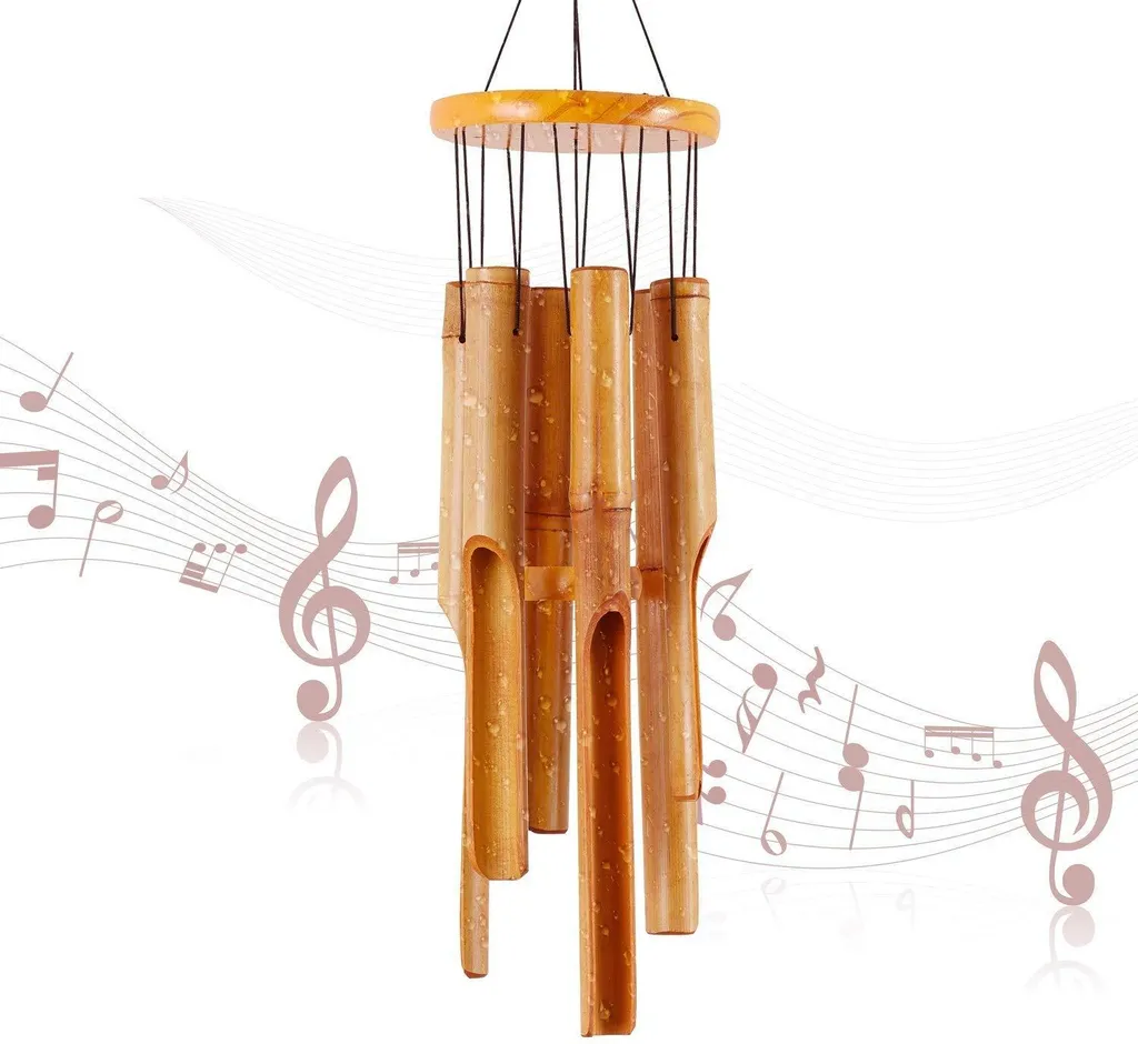 Carillon éolien bambou 81cm : fini les bruits stressants au jardin