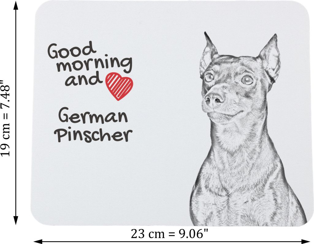 Deutscher Pinscher - Mauspad mit Druck, personalisiertes Mauspad mit Hund, einzigartiges Gadget für Büroangestellte von Art-Dog.
