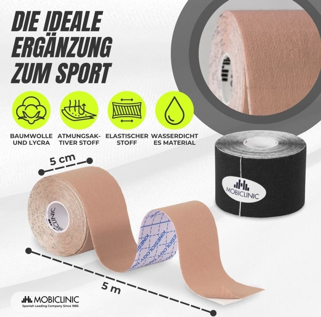 Mobiclinic, Kinesiotape, Mobitape, 2 stuks tape, 5 cm x 5 Productafbeelding 