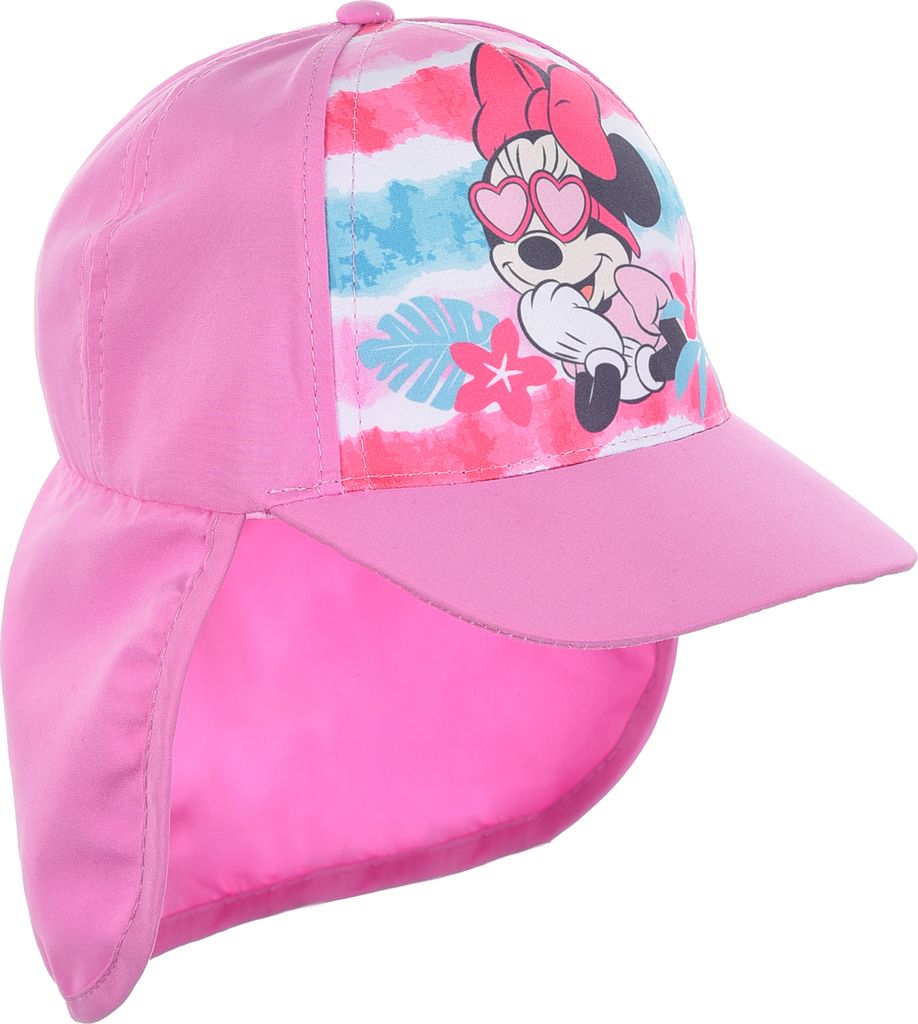 Minnie Mouse Baby Mädchen Strand Kappe mit Nackenschutz, Farbe:Rosa, Größe:50