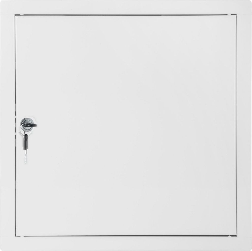 Revisionsklappe Metall Revisionstür FEINZ - 30x30 cm - Weiß - mit Schloss - Robust und sicher