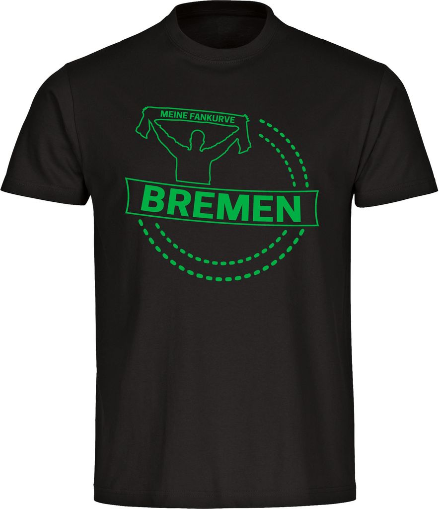 multifanshop Kinder T-Shirt - Bremen - Meine Fankurve, schwarz, Größe 140