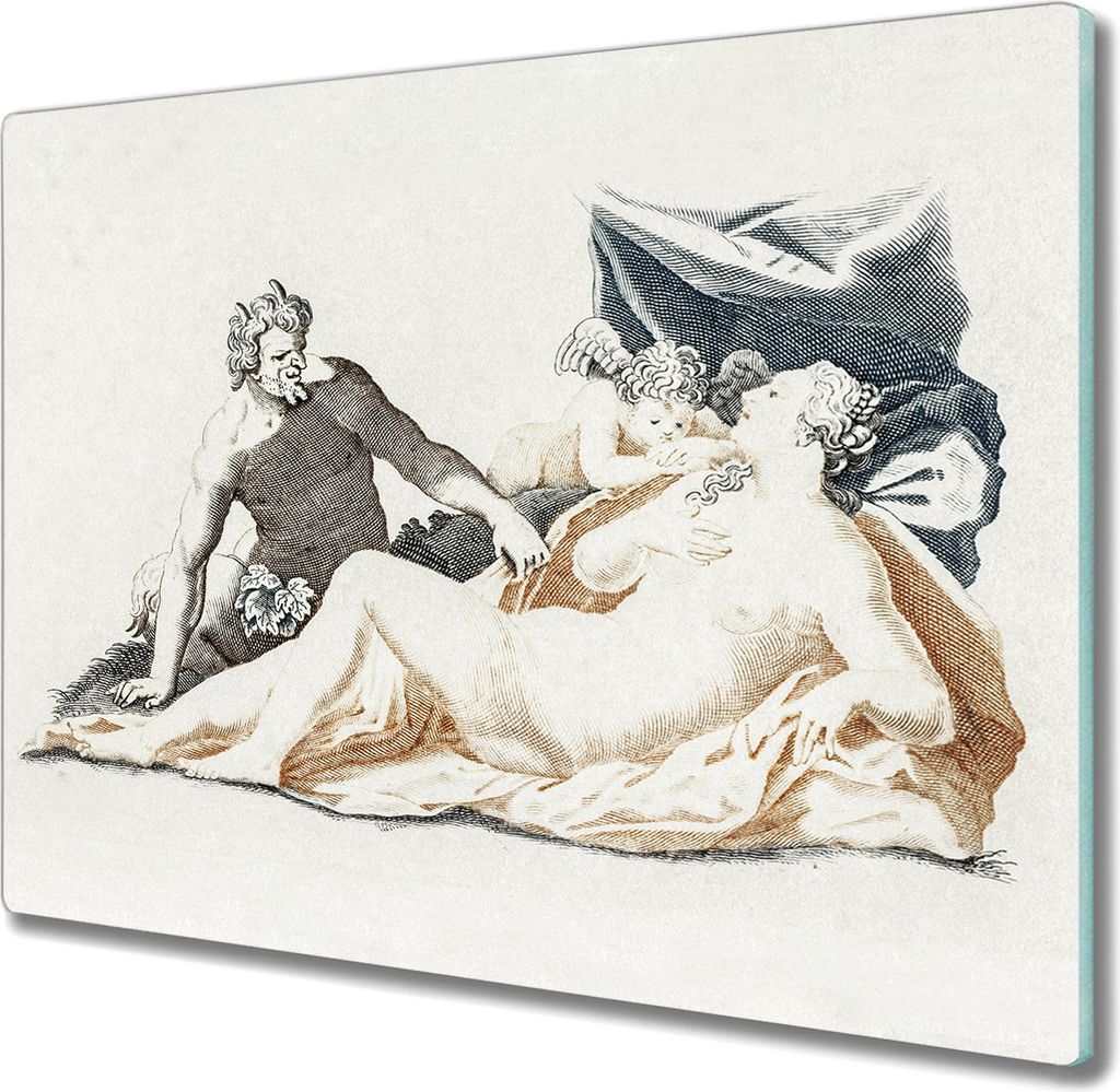 Coloray Hackbrett Kochplattenabdeckung Herdabdeckplatte 60x52 cm Schneidebrett Küchenbrett - Altes Griechenland
