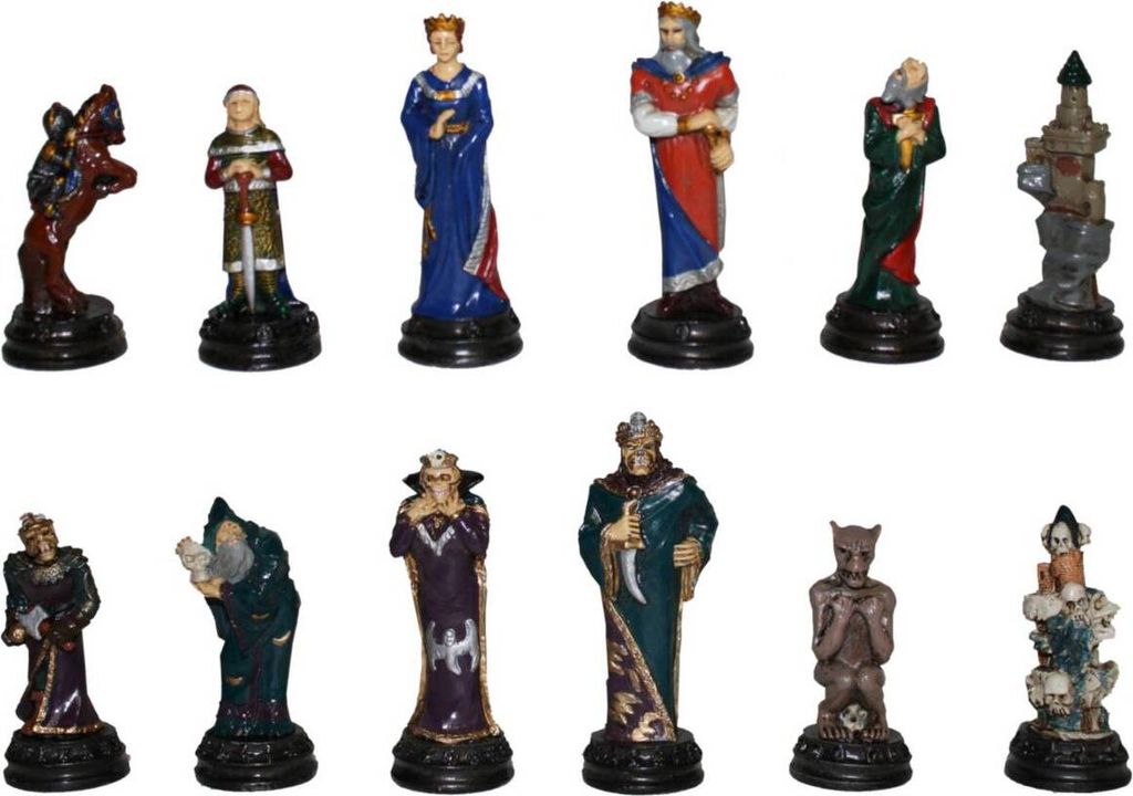 Veronese Fantasy Schachfiguren Gut gegen Böse zinn