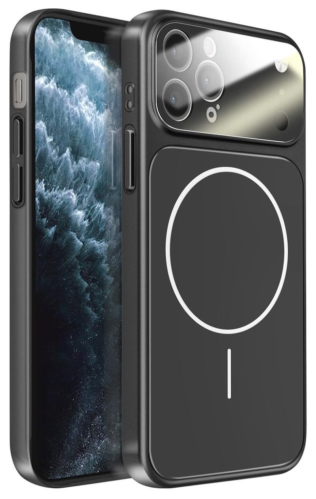 Avizar, MagSafe Hülle AG Glass matt für Apple iPhone 11 Pro Max, Schwarz