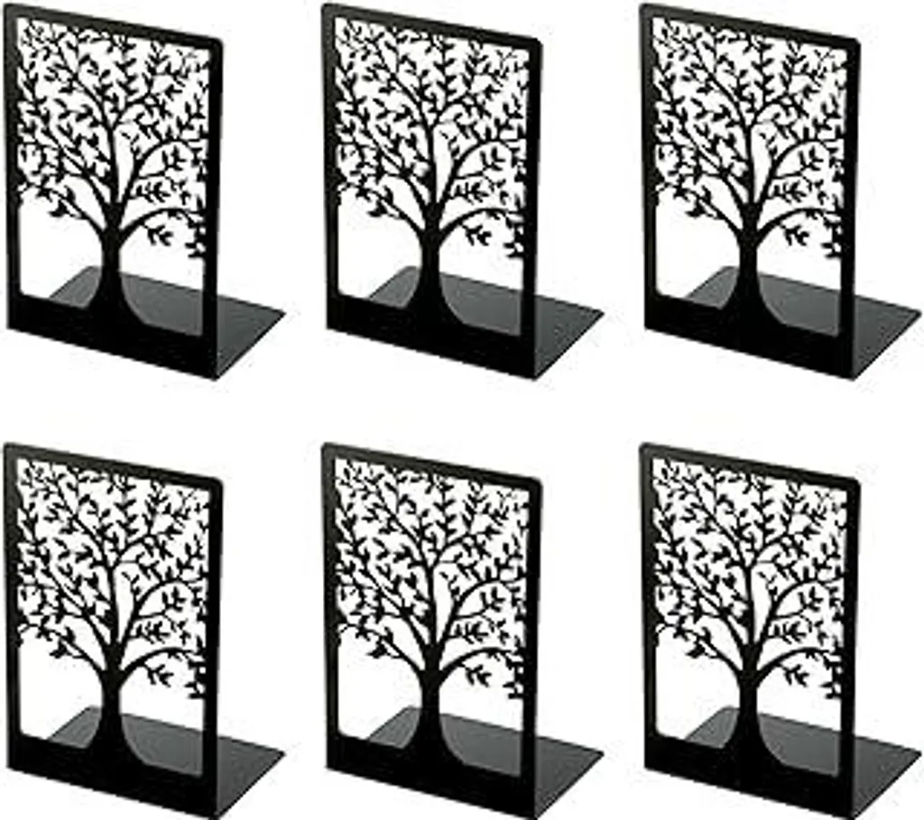 6 Pezzi Reggilibri Ufficio Metallo 18x12x8cm - Supporti Libri Robusti