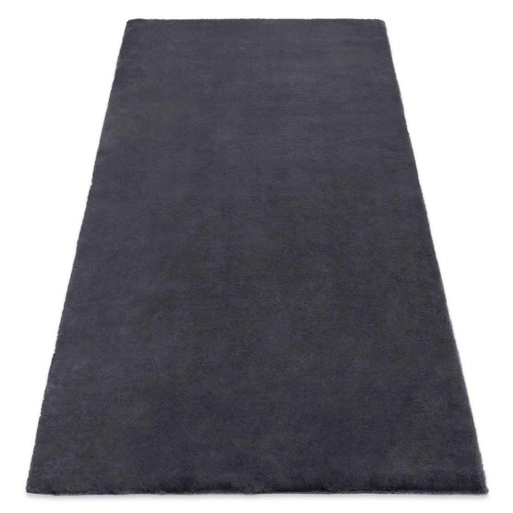 Tapis de chambre cosy anthracite imitation fourrure de lapin 160x220