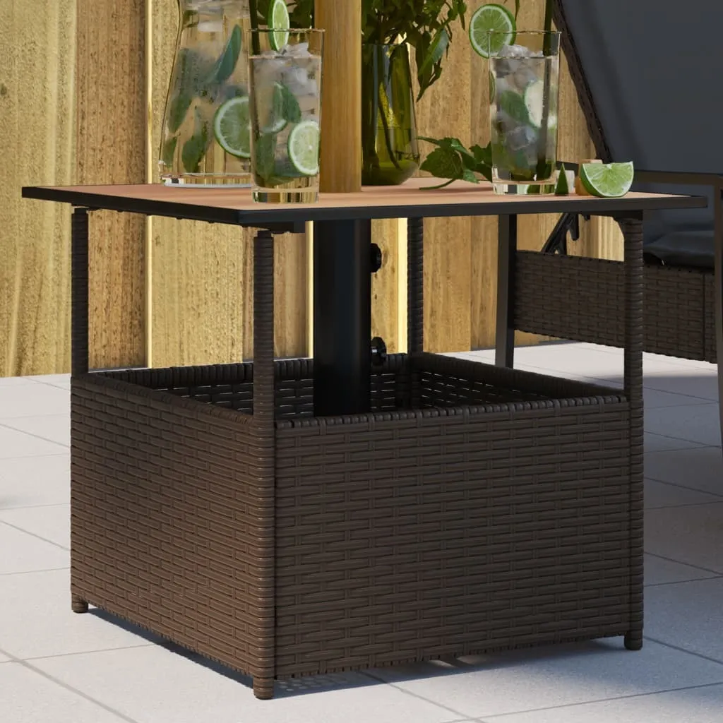 Maison Exclusive Tavolo da Giardino con Foro Ombrellone 55x55 Marrone