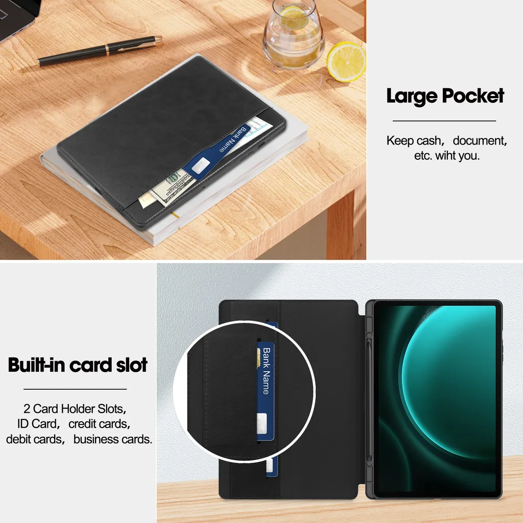 Smart Cover Samsung Galaxy Tab S9 Plus FE avec Support et Veille Auto - 3