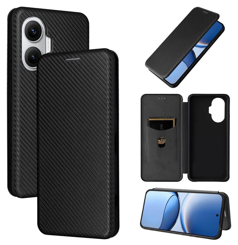 Pre Xiaomi Poco F7 5G Carbon Fibre Texture Hybrid Flip Obrázok produktu 