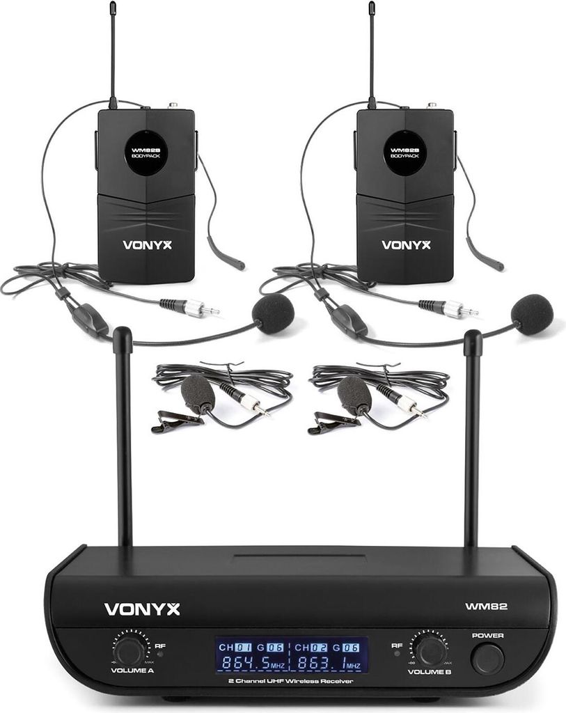 Vonyx WM82B, Headset-/Lavalier-Mikrofon, Mini-XLR (3-pin), Produktbild 