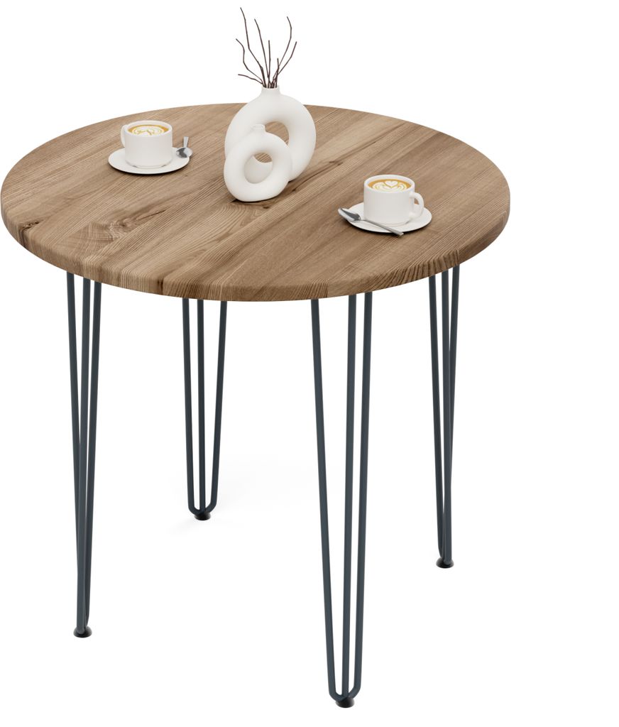 LAMO Manufaktur Tisch rund 80 cm | Holztisch rund, Esstisch für 2 Personen | Runder Tisch für Küche, Esszimmer | Stärke: 28mm, Farbe: Nussbaum,...
