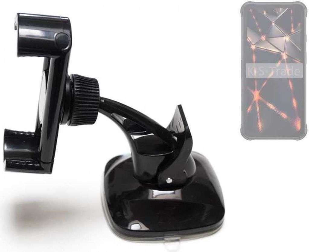 K-S-Trade kompakte Handy-Halterung Windschutzscheibe kompatibel mit Cubot KingKong Power Armaturenbrett schwarz Autohalterung KFZ Halter