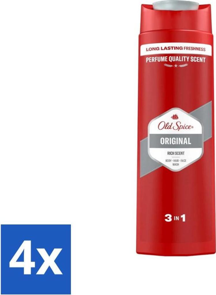 Old Spice - Original - Duschgel 3-in-1 - Reinigt, Erfrischt & Pflegt - 400 ml - Vorteilspack - 4 Stücke