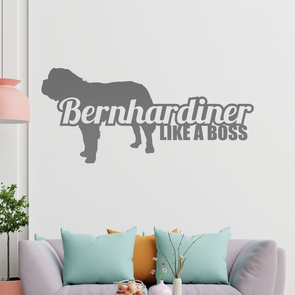 KIWISTAR Bernhardiner Like a Boss grosser Hund Wandtattoo in 6 Größen - Wandaufkleber Wall Sticker - Dekoration, Küche, Wohnzimmer, Schlafzimmer...