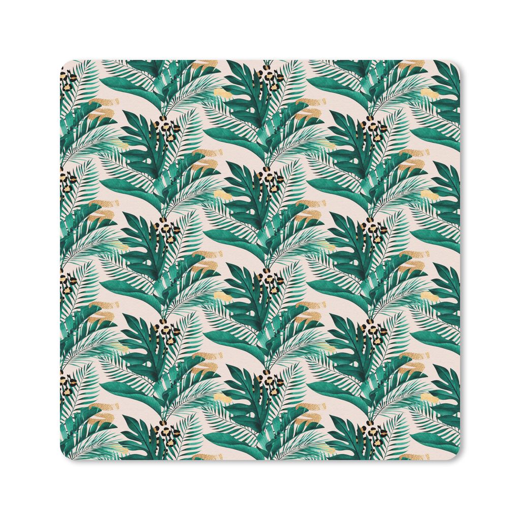 MuchoWow Mauspad Mousepad Tropisch - Blau - Blätter 30x30 cm - Mousepads - Maus Mat - Pad - Mausunterlage - Gaming