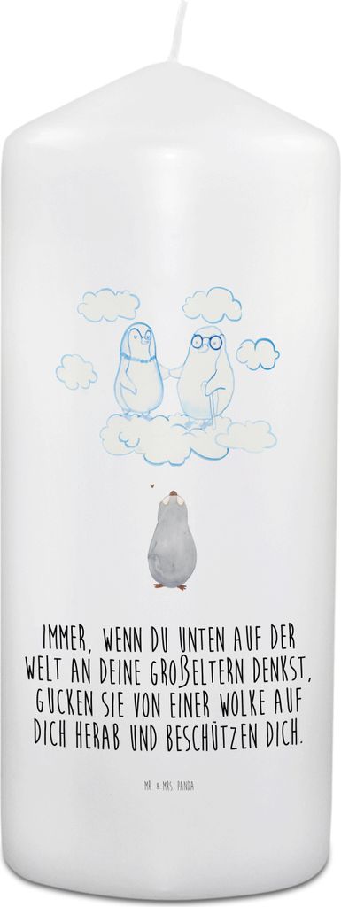 Mr. & Mrs. Panda Kerze Zur Trauer Pinguin Großeltern - Weiß - Für, Opa, Oma, Verstorbene, Trauerkarte, Trauerkerze, Beileidskarte, Gedenkkerze, ...