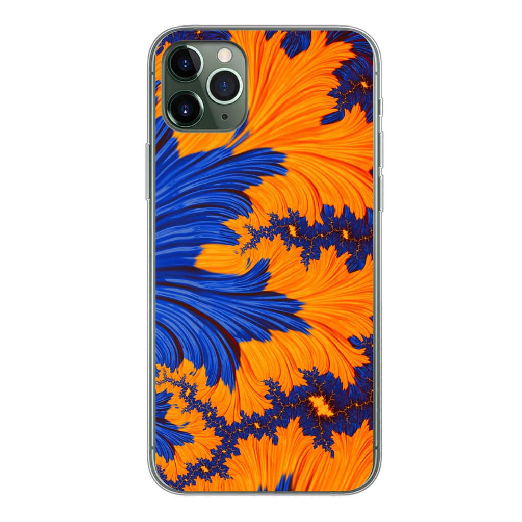 MuchoWow Handyhülle Schutzhülle Hülle für iPhone 11 Pro Max Blätter - Kunst - Psychedelisch Silikon Softcase Handy Hülle - Schutz