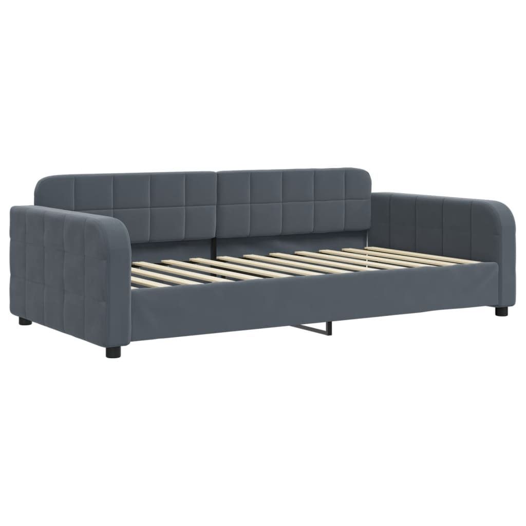 "WINTER SALE"Tagesbett - Einzelbett/Jugendbett mit Lattenrost - Dunkelgrau 90x200cm Samt - Klassische Betten NeuMöbel280832