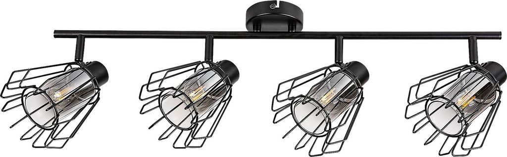 Rabalux 73070 Spots lampen Emerencia E14 4x MAX 40 Metall Glas schwarz