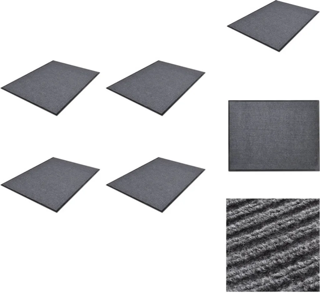 vidaXL Paillasson 4 pcs en PVC Gris 90 x 60 cm pour Entrée Intérieure