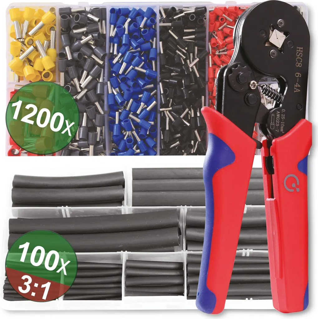 Kit Crimpatura Quadrios 22T009 0.25-10mm²: Precisione Quadrata Automatica