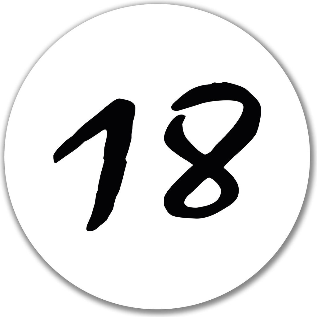 Huuraa Aufkleber 18 Geburtstag 10cm rund Sticker Produktbild 