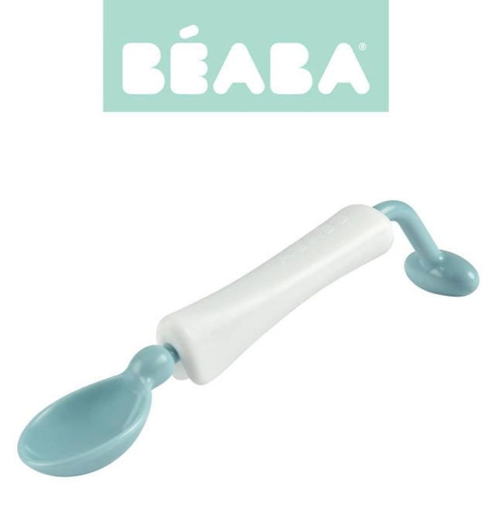 Cuillère d'apprentissage Beaba 360° rotative, rose et verte Image du produit 