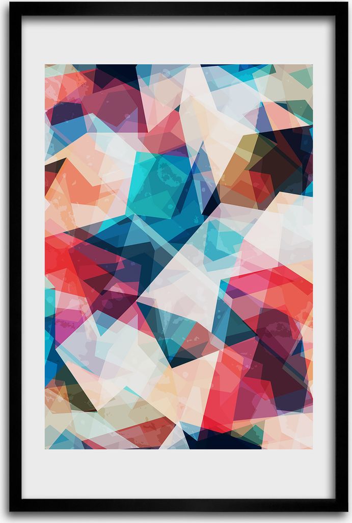 Bild - Bilderrahmen - 40 cm x 60 cm - MDF - Rahmen - Wandkunst - Mosaik Abstraktion