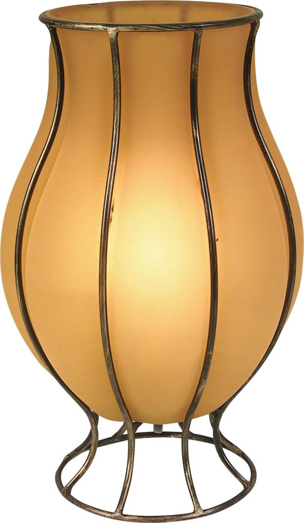 Näve Leuchten Tischleuchte ORIENT mit E14 Tischleuchte ORIENT mit E14 Tischleuchten - Glasvase "Orient", Tischlampe aus Metall und Glas in orange,...