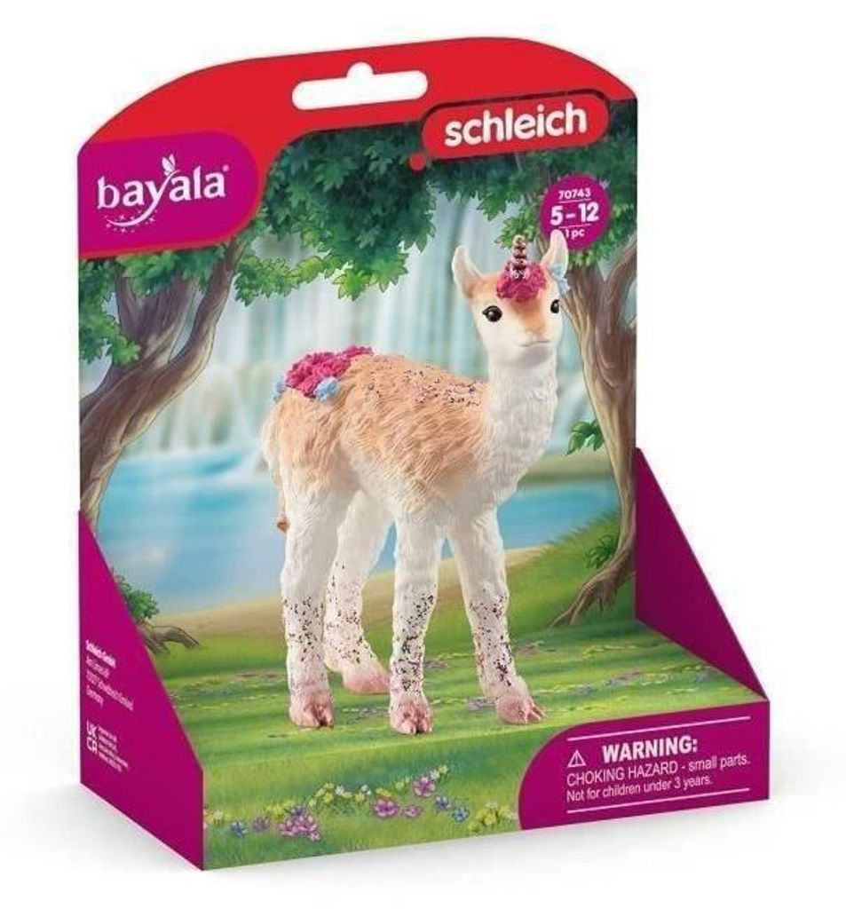 Lama Einhorn Figur, Glitzer Details, Spirale Horn, Schleich 70743 BAYALA, Für Jungen und Mädchen ab 5 Jahren