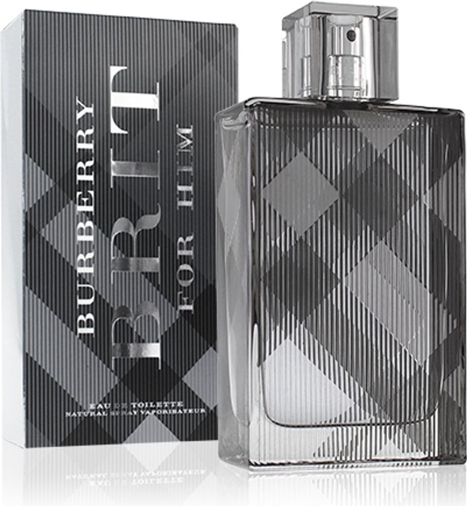A product shot of Burberry Brit For Him Eau de Toilette Spray with its packaging.