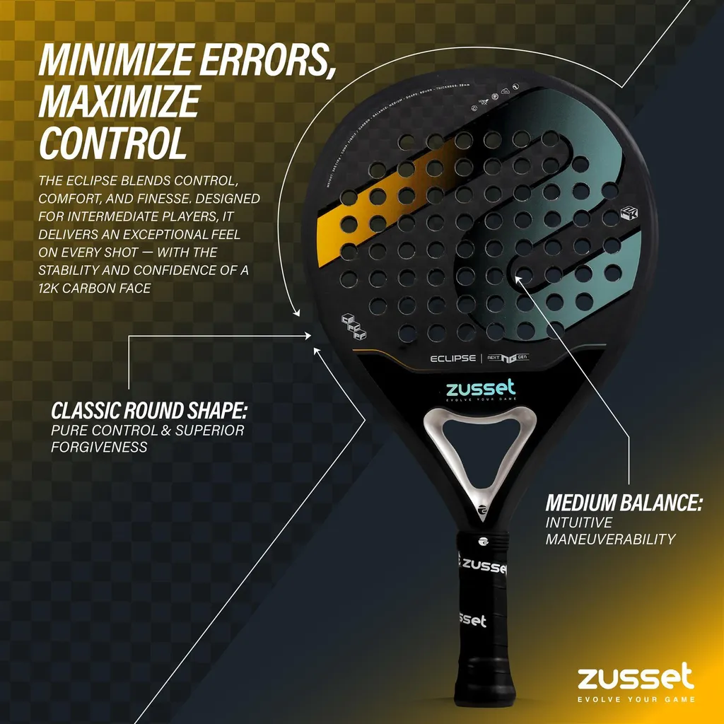 Raquette Padel Carbone 12K ECLIPSE - Confort Optimal et Grande Précision
