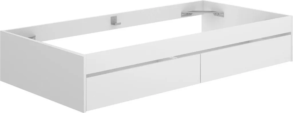 Neki - Lit Simple Blanc avec Rangement Intégré 90x190 cm pour Chambre