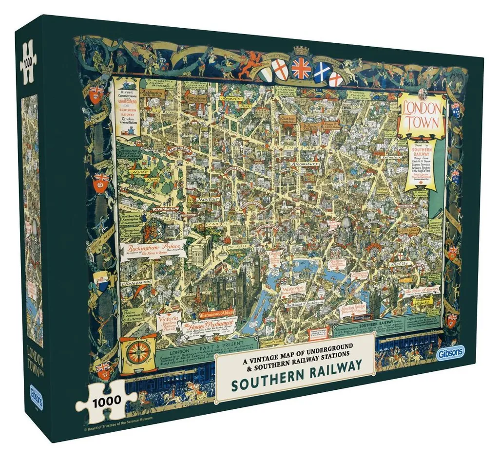 Puzzle 1000 pièces London Town par Gibsons Southern Railway style vintage