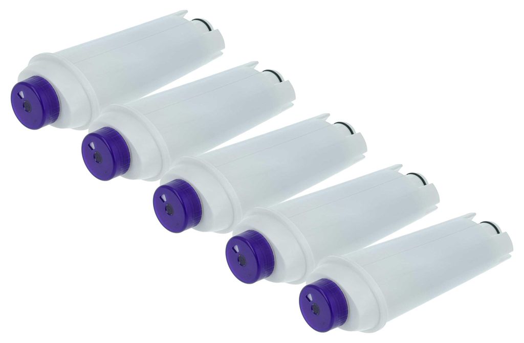 vhbw 5x Wasserfilter Filter kompatibel mit DeLonghi ESAM 3000.B, ESAM 2600 EX1, ESAM 2200 EX1, ESAM 04320.S Kaffeevollautomat, Espressomaschine Weiß