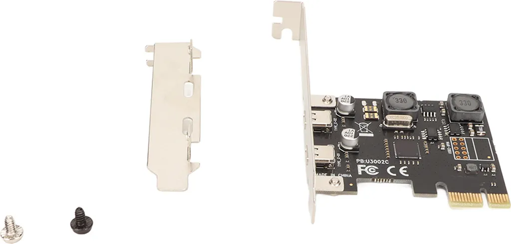 Scheda PCIe USB C 2 Porte 5Gbps con Protezione Intelligente Windows