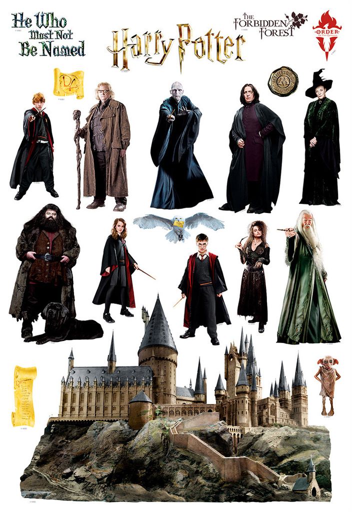 Sanders & Sanders Wandtattoo Harry Potter Grau - 601393 - 42,5 x 65 cm