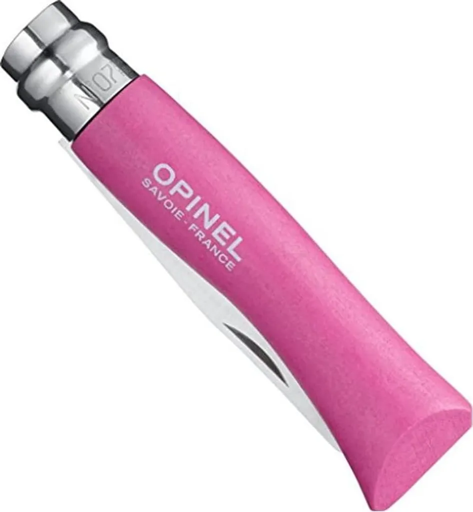 Couteau de cuisine enfant sécurisé avec manche rose antidérapant 18cm