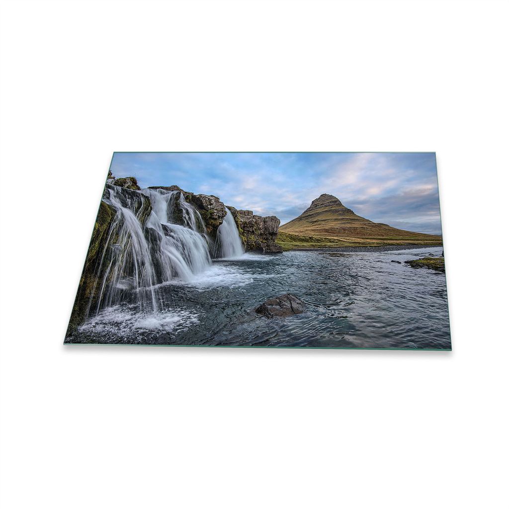 Herdabdeckplatte Glaskeramik 1 Teilig 80x52 Natur Blau Abdeckung Glas Spritzschutz