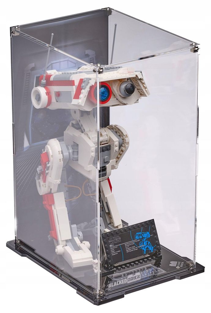 Vitrine noire pour LEGO® Star Wars 75335 – BD-1, avec fond Image du produit 