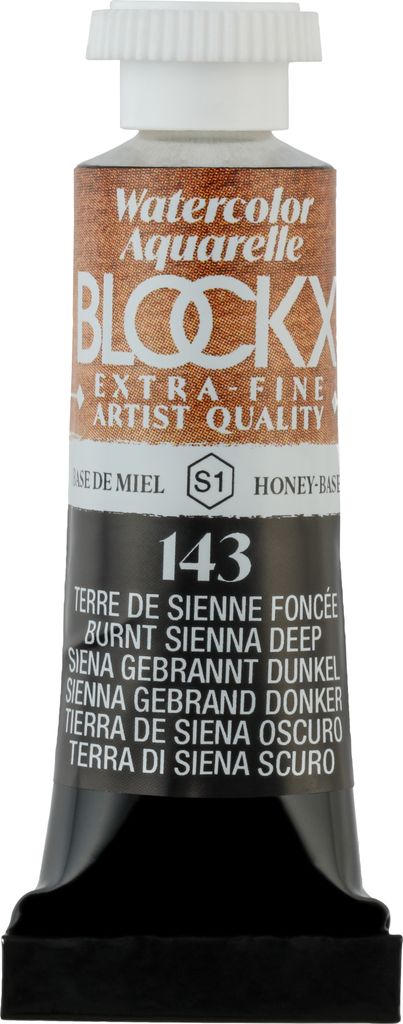 Blockx 3x Aquarellfarbe, Siena dunkel - Tube 5ml - Dunkelsiena 43143BXC