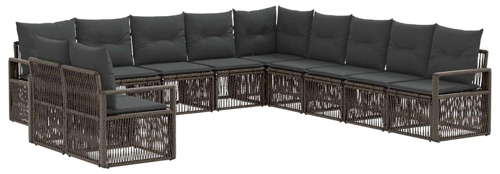 vidaXL Gartensofa-set 11 pcs Grau Poly-Rattan